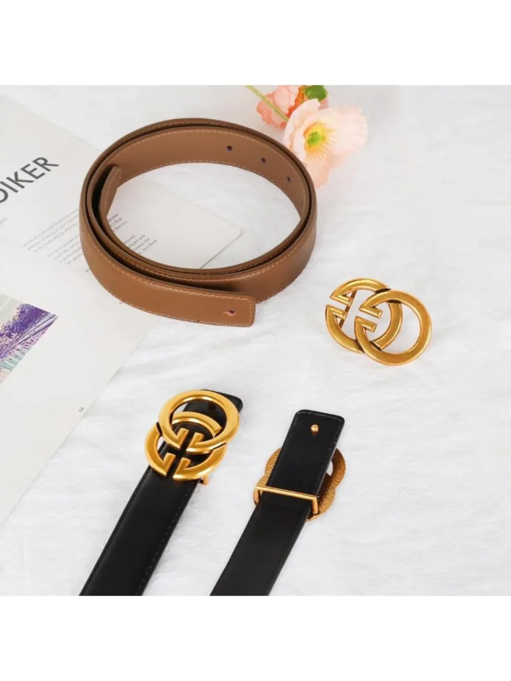 Stylish Classic Metal Buckle Leather Belt for Women - Perfect for Jeans